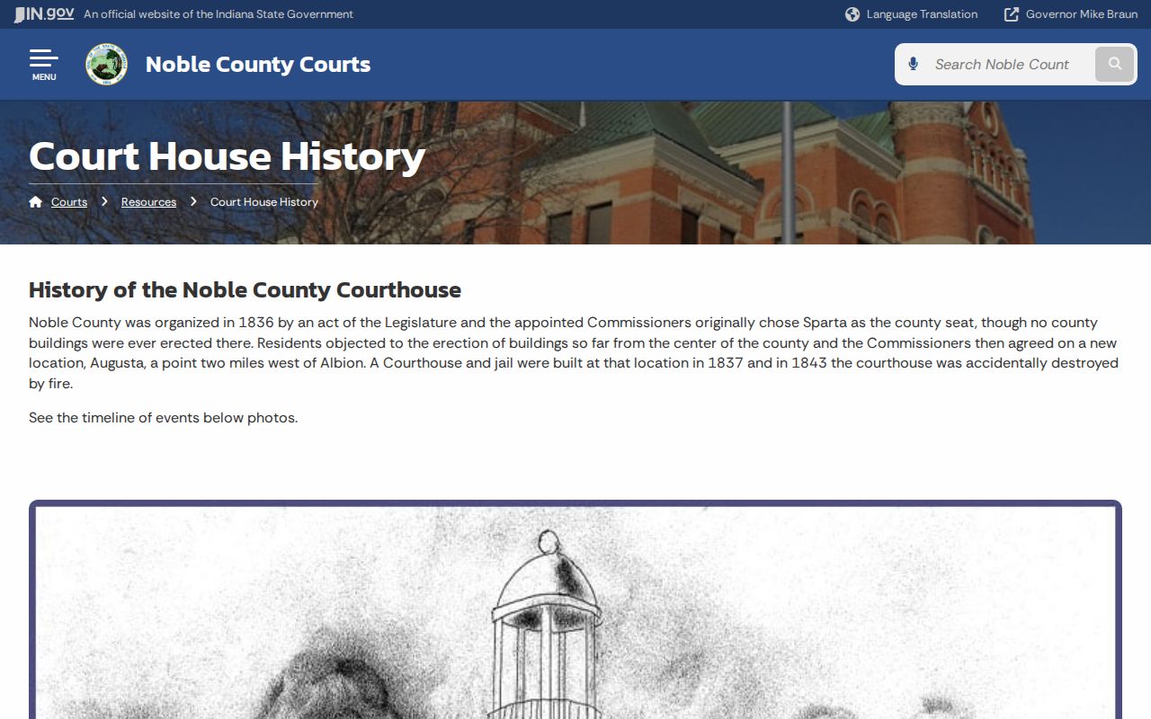 Historic Noble County courthouse information